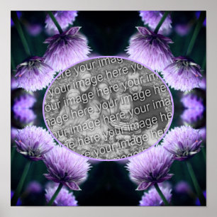 Poster Frame de Scallion Violet Fleur Ajoutez Votre Propr
