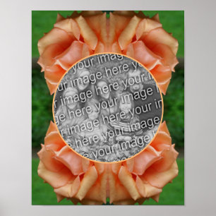 Poster Frame Rose Peach Blooming Créer Votre Propre Photo