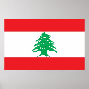 Poster Framed print with Flag of Lebanon