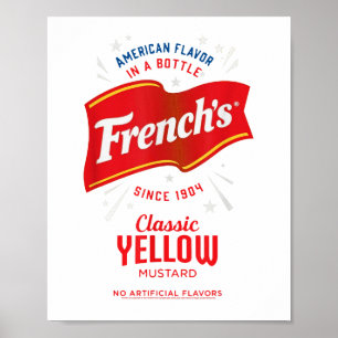 Poster Français Clic Mustard Jaune Étiquette Costume de n