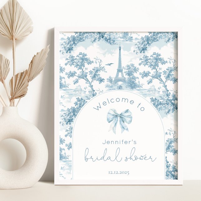 Poster Française Toile de Jouy Arche élégante Mariée Bien (Créateur téléchargé)