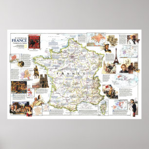 Poster " France : 1989 Carte historique ...