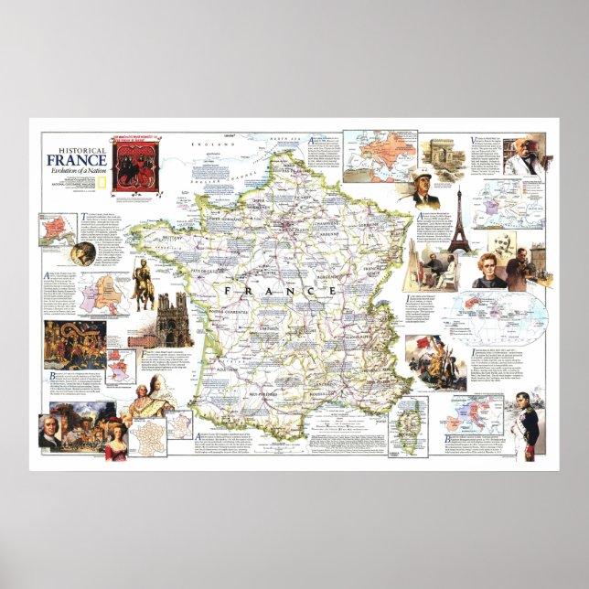 Poster " France : 1989 Carte historique ... (Devant)