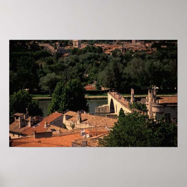 Poster France, Avignon, Provence. Pont St, Benezet. (Devant)