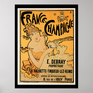 Poster France Champagne Vin Vintage Boisson Ad Art