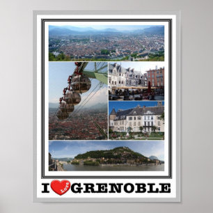 Poster France - Grenoble - I Love -