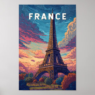 Poster France Illustration Travel Art Vintage