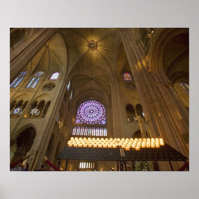 Poster France, Paris. Intérieur de la cathédrale Notre-Da (Devant)