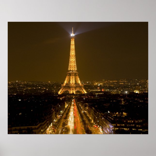 Poster France, Paris. Vue nocturne de la Tour Eiffel (Devant)