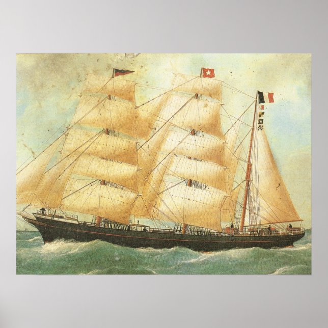Poster France, voilier Belem 1902 (Devant)