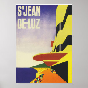 Poster France Wall Art, Saint-Jean-de-Luz, Vintage voyage