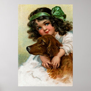 Poster Frances Brundage : Fille avec le chien