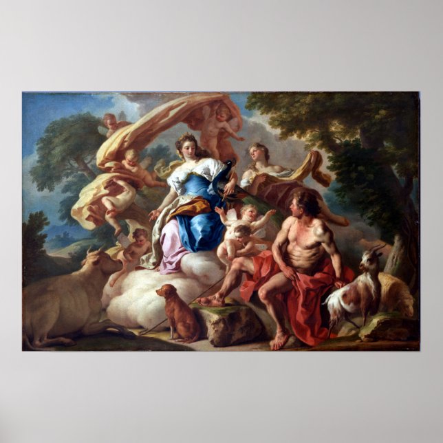 Poster Francesco de Mura Juno (Héra) engage Io à Argus (Devant)
