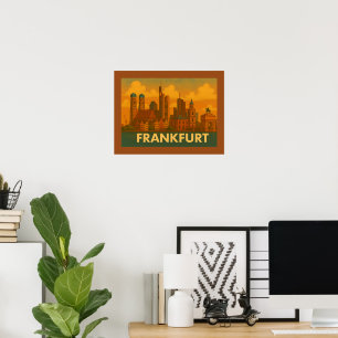 Poster Francfort Allemagne Ville Art