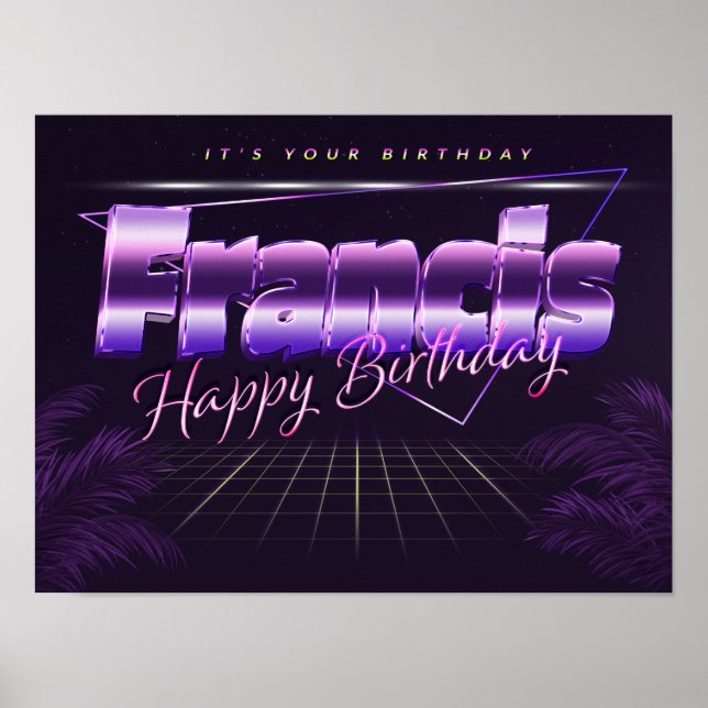 Poster Francis Nom Prénom de l'anniversaire de l'affiche (Devant)