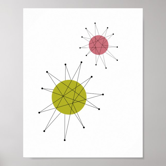 Poster Franciscan Starburst Avocado vert rose du milieu d (Devant)
