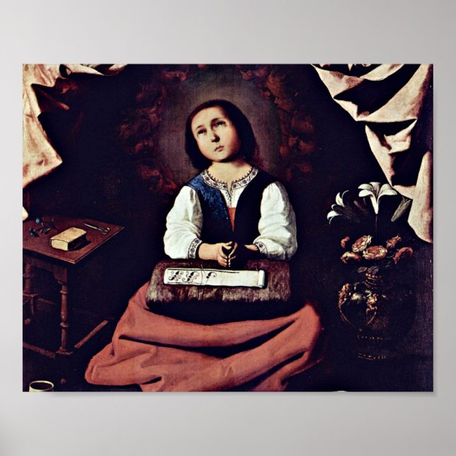 Poster Francisco de Zurbaran - La prière Vierge Marie (Devant)