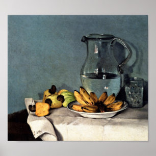 Poster Francisco Oller Still Life Bananas, Pitcher