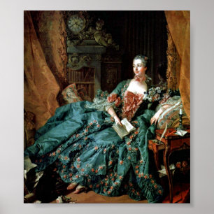 Poster Francois Boucher - portrait de Madame de Pompadour