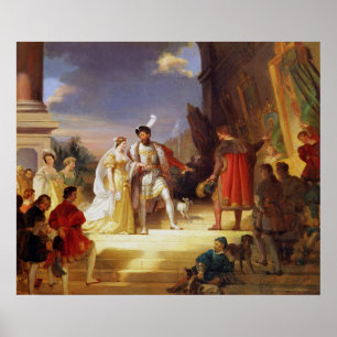 Poster Francois I avec Leonardo da Vinci