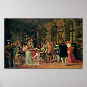 Poster François Ier Réception d'une peinture de la Sainte