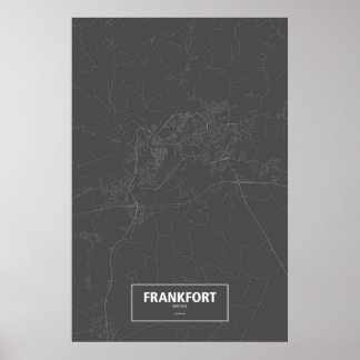 Poster Frankfort, Kentucky (blanc sur noir)