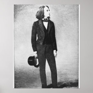 Poster Franz Liszt (1811-86) 1856 (litho) (photo b/w)