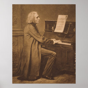 Poster Franz Liszt  at the Piano