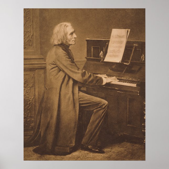 Poster Franz Liszt au piano (Devant)