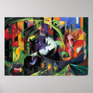 Poster Franz Marc - Abstrait avec du bétail