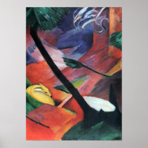 Poster Franz Marc - cerf commun dans la forêt II