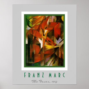 Poster Franz Marc - expressioniste allemand - les renards