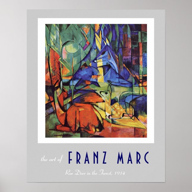 Poster Franz Marc - Expressionniste allemand - Roe Deer (Devant)