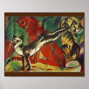 Poster Franz Marc, Fine Art, Trois Chats,