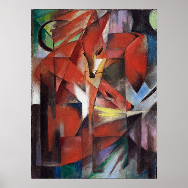 Poster Franz Marc - Les Renards, 1913 (Devant)