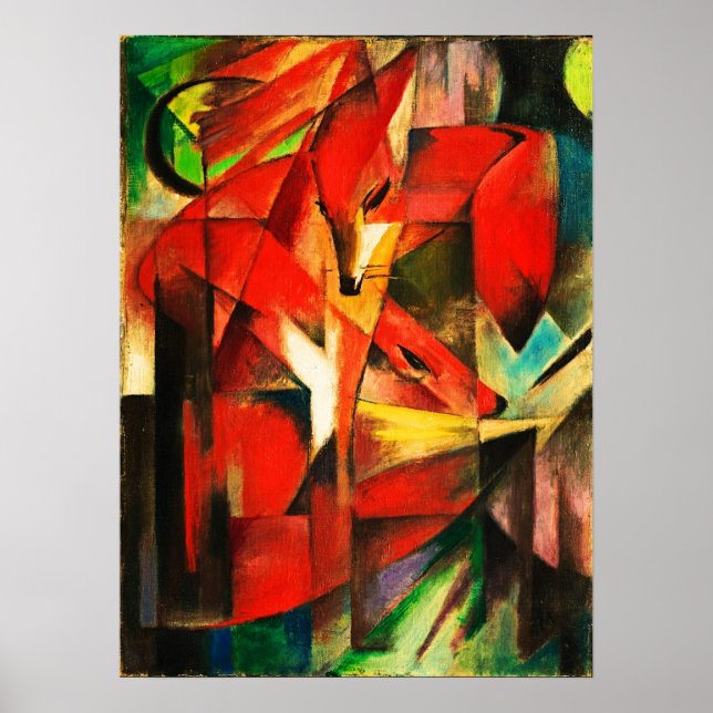 Poster Franz Marc Les Renards Red Fox Art Moderne Peintur (Devant)