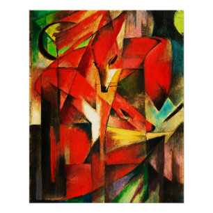 Poster Franz Marc Les Renards Red Fox Art Moderne Peintur