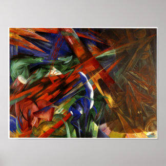 Poster Franz Marc - Sort des animaux, 1913