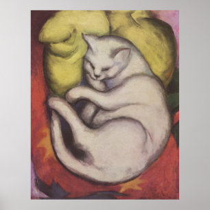 Poster Franz Marc - Tomcat avec coussin jaune 1912 Chat T