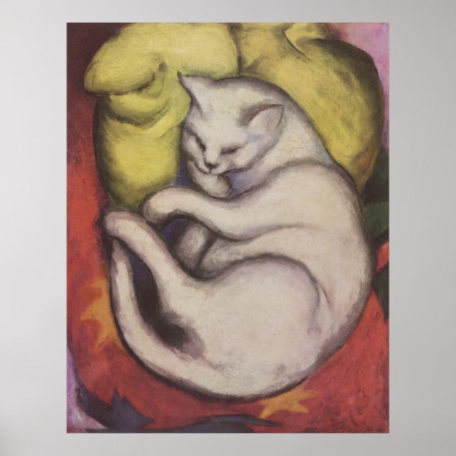 Poster Franz Marc - Tomcat avec coussin jaune 1912 Chat T (Devant)