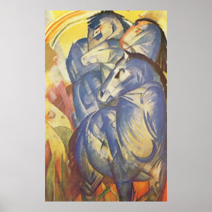 Poster Franz Marc - Tour des Chevaux Bleus 1913 Equestre