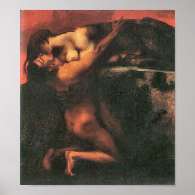Poster Franz von Stuck - Le baiser du sphinx (Devant)