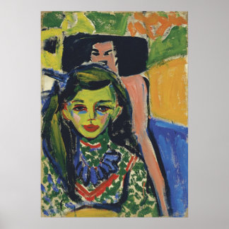 Poster Franzi devant une chaise sculptée