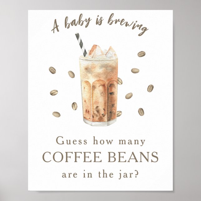 Poster Frappe Café - Combien de grains de café (Devant)