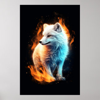 Poster Frappe de renard blanc arctique