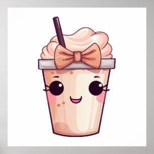Poster Frappe Sourire Kawaii