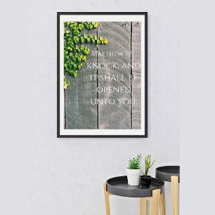Poster Frappez Et La Porte S'Ouvrira Verset De La Bible K