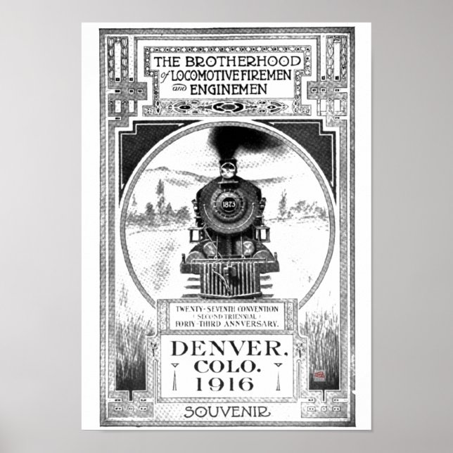 Poster Fraternité des pompiers de Locomotive et des ingén (Devant)