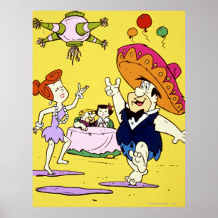 Poster Fred Flintstone Wilma Barney et Betty Fiesta