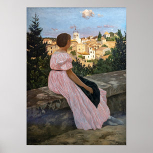 Poster Frederic Bazille - La robe rose